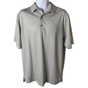 FootJoy FJ Mens Size Medium Grey‎ Pink Geometric Pattern Short Sleeve Golf Polo